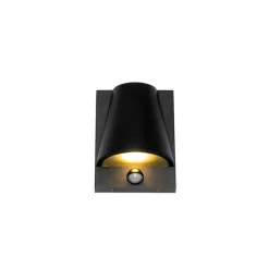 Buiten wandlamp zwart IP44 met bewegingsmelder - Femke