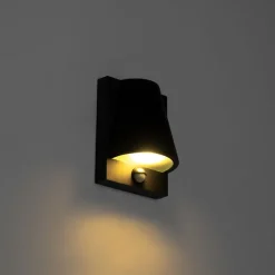 Buiten wandlamp zwart IP44 met bewegingsmelder - Femke