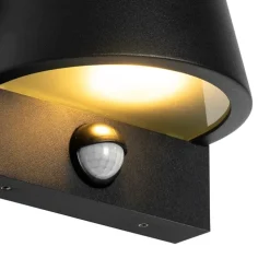 Buiten wandlamp zwart IP44 met bewegingsmelder - Femke