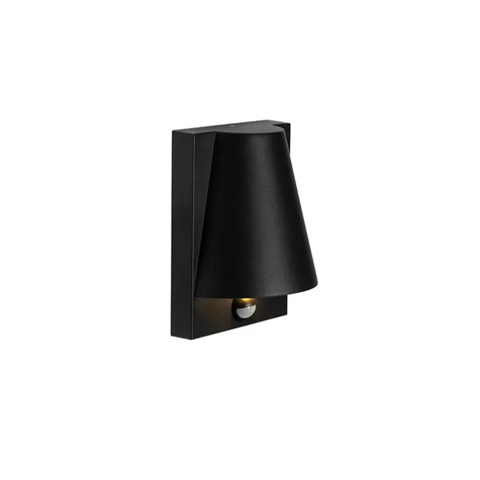 Buiten wandlamp zwart IP44 met bewegingsmelder - Femke