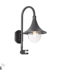 Buiten wandlamp zwart IP44 incl. bewegingsmelder - Daphne