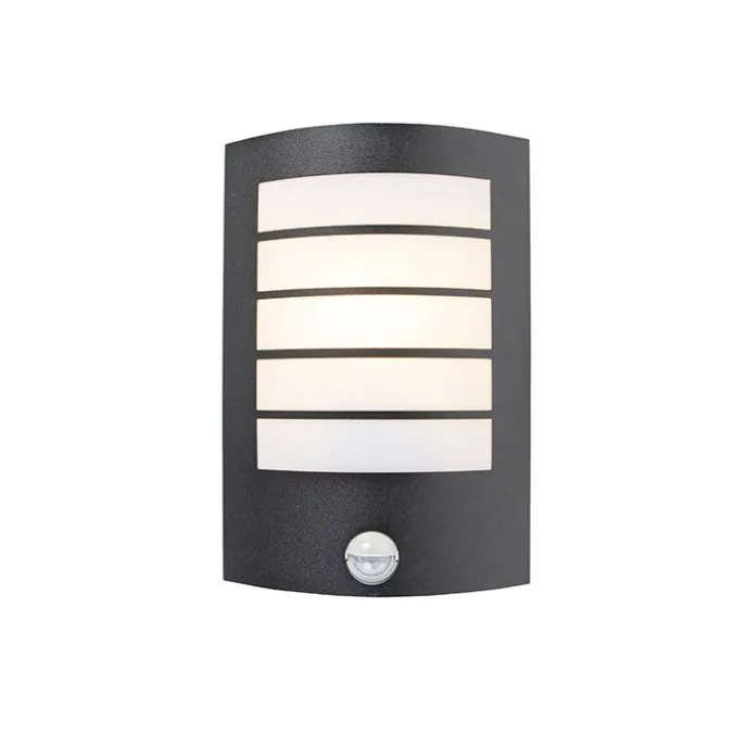 Buiten wandlamp zwart IP44 met bewegingssensor - Miro