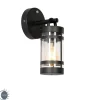 Buiten wandlamp zwart IP44 met schemersensor - Ruben