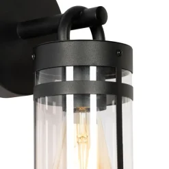 Buiten wandlamp zwart IP44 met schemersensor - Ruben