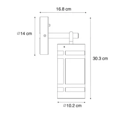 Buiten wandlamp zwart IP44 met schemersensor - Ruben