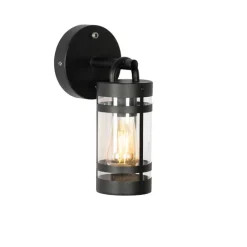 Buiten wandlamp zwart IP44 met schemersensor - Ruben