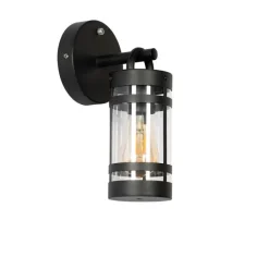 Buiten wandlamp zwart IP44 met schemersensor - Ruben