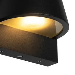 Buiten wandlamp zwart IP44 met schemerschakelaar - Femke