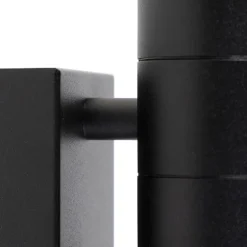 Buiten wandlamp zwart 2-lichts IP44 met schemersensor - Duo