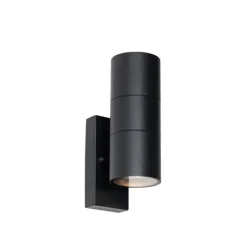 Buiten wandlamp zwart 2-lichts AR70 met schemersensor - Duo