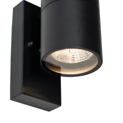 Buiten wandlamp zwart 2-lichts AR70 met schemersensor - Duo