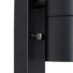 Buiten wandlamp zwart 2-lichts AR70 met schemersensor - Duo