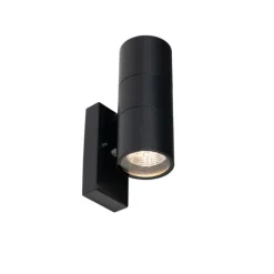 Buiten wandlamp zwart 2-lichts AR70 met schemersensor - Duo
