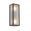 Buiten wandlamp zwart met ribbel glas 2-lichts IP44 - Charlois