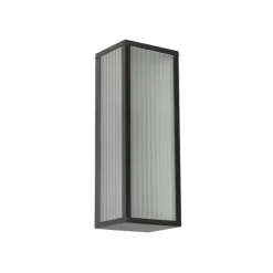 Buiten wandlamp zwart met ribbel glas 2-lichts IP44 - Charlois