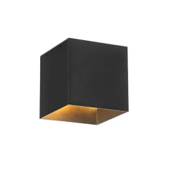 Buiten wandlamp zwart met dimlicht en sensor op solar - Charlotte