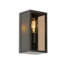 Buiten wandlamp zwart met smoke glas 26 cm IP44 - Charlois