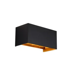 Buiten wandlamp zwart met goud incl. LED 4-lichts IP54 - Edwin