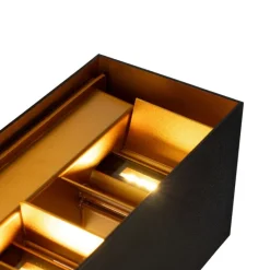 Buiten wandlamp zwart met goud incl. LED 4-lichts IP54 - Edwin