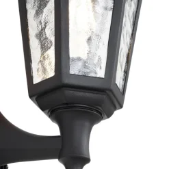 Buiten wandlamp zwart met bewegingssensor IP44 - New Haven Hammered