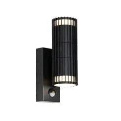 Buiten wandlamp zwart met bewegingssensor 2-lichts - Boris