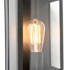 Buiten wandlamp zwart met bewegingsmelder IP44 - Rotterdam