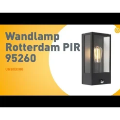 Buiten wandlamp zwart met bewegingsmelder IP44 - Rotterdam