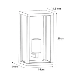 Buiten wandlamp zwart met ribbel glas IP44 - Charlois