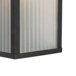 Buiten wandlamp zwart met ribbel glas IP44 - Charlois