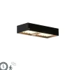 Buiten wandlamp zwart met dimlicht en sensor op solar - Kayo