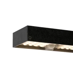 Buiten wandlamp zwart met dimlicht en sensor op solar - Kayo