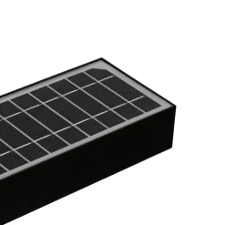 Buiten wandlamp zwart met dimlicht en sensor op solar - Kayo