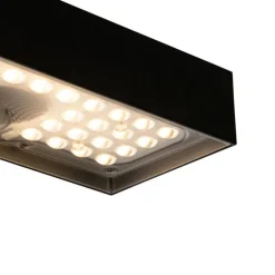 Buiten wandlamp zwart met dimlicht en sensor op solar - Kayo
