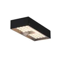 Buiten wandlamp zwart met dimlicht en sensor op solar - Kayo