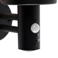 Buiten wandlamp zwart met helder glas incl. bewegingsmelder - Sfera
