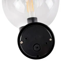 Buiten wandlamp zwart met helder glas incl. bewegingsmelder - Sfera