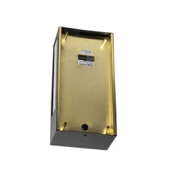 Buiten wandlamp zwart met goud schemersensor - Rotterdam