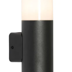 Buiten wandlamp zwart met opale kap 2-lichts IP44 - Odense
