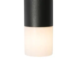 Buiten wandlamp zwart met opale kap 2-lichts IP44 - Odense