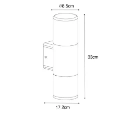 Buiten wandlamp zwart met opale kap 2-lichts IP44 - Odense