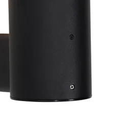 Buiten wandlamp zwart met opaal glas IP44 - Huma