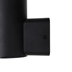 Buiten wandlamp zwart met opaal glas met bewegingssensor - Huma