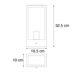 Buiten wandlamp zwart met schemersensor - Rotterdam