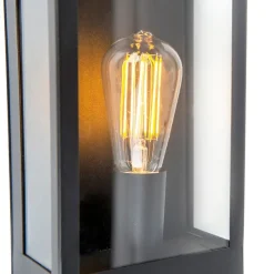 Buiten wandlamp zwart met schemersensor - Rotterdam