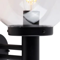 Buiten wandlamp zwart met kunststof IP44 RVS - Sfera