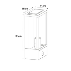 Buiten wandlamp zwart met goud en bewegingsmelder - Rotterdam