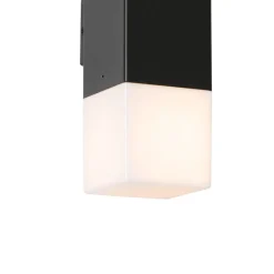 Buiten wandlamp zwart met opale kap 2-lichts IP44 - Denmark