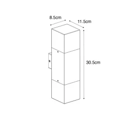Buiten wandlamp zwart met opale kap 2-lichts IP44 - Denmark