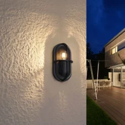 Buiten wandlamp zwart ovaal IP65 - Target