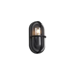Buiten wandlamp zwart ovaal IP65 - Target